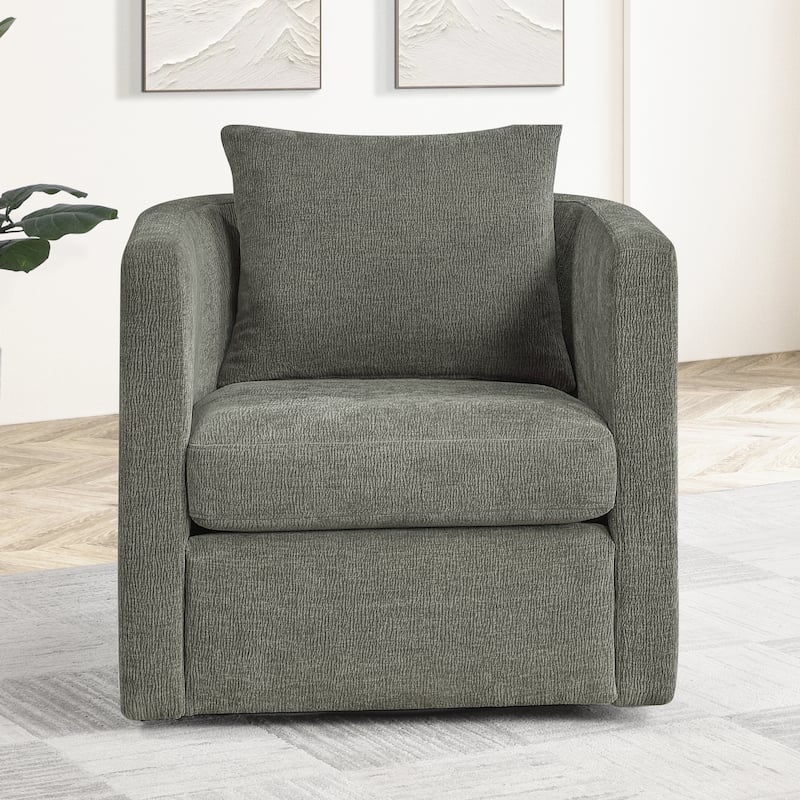 Sylvani Swivel Barrel Chair by Greyson Living - Gray