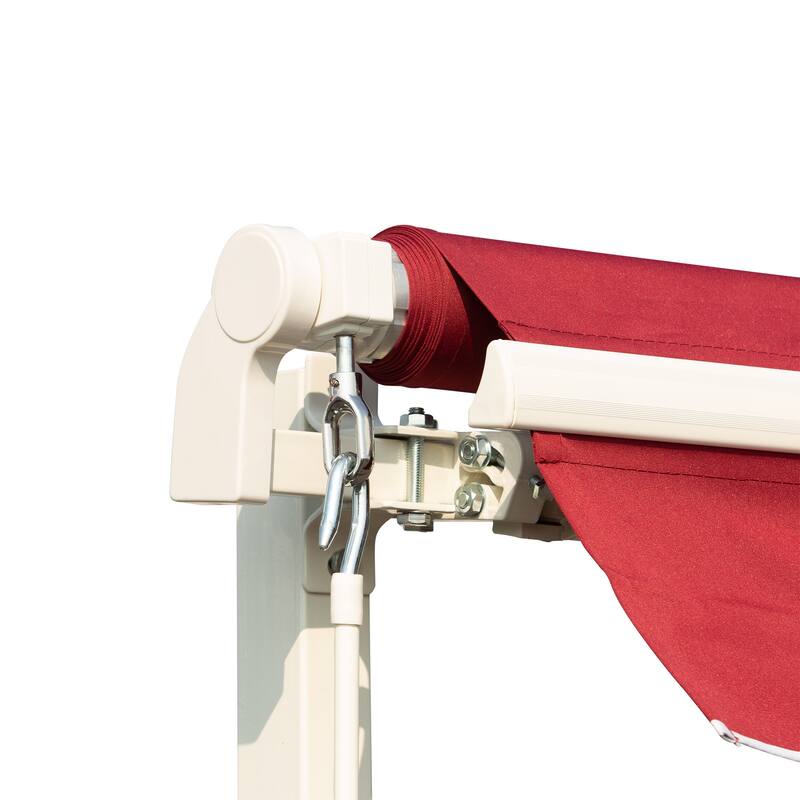 Outsunny 12' x 10' Retractable Awning Patio Awnings Sun Shade Shelter with Manual Crank Handle, 280g/m² UV