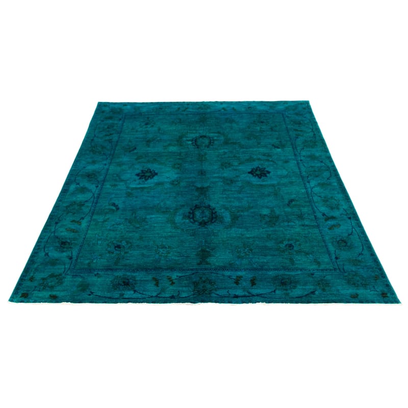 ECARPETGALLERY Hand-knotted Vibrance Teal Wool Rug - 7'10 x 9'7