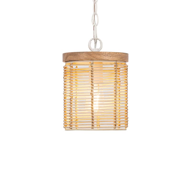 Maxim 22441 Vannerie 7" Wide Wood Mini Pendant