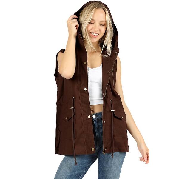 Shop Niobe Clothing Womens Sleeveless Utility Military Style