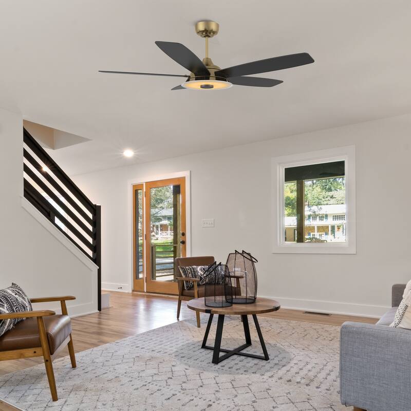 CARRO Harley 52" Smart Ceiling Fan with LED Light and Remote