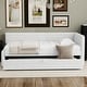 preview thumbnail 4 of 24, Twin Size Daybed Upholstered Platform Bed L-shaped Daybed with Horizontal Stripe Backrest and Trundle, Box Spring Not Required