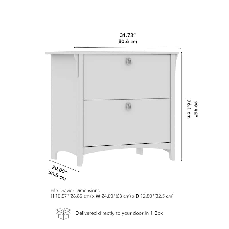 Bush Furniture Salinas Lateral File Cabinet in Antique White