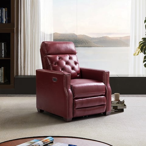 Alina 31.50" Wide Genuine Leather Power Recliner with USB Port