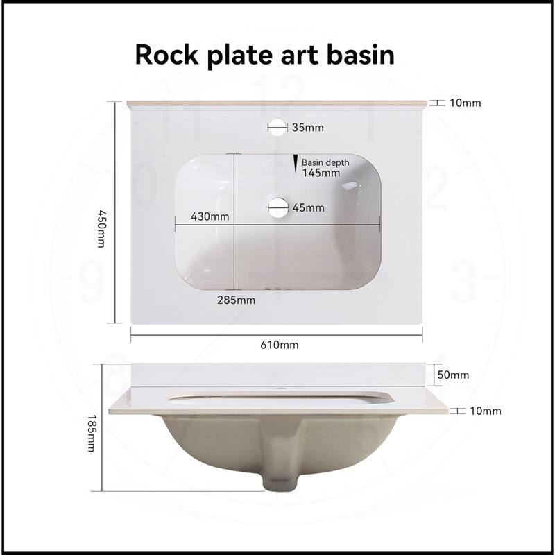 24"/30" Bathroom Vanity Ceramic Sink - 24"
