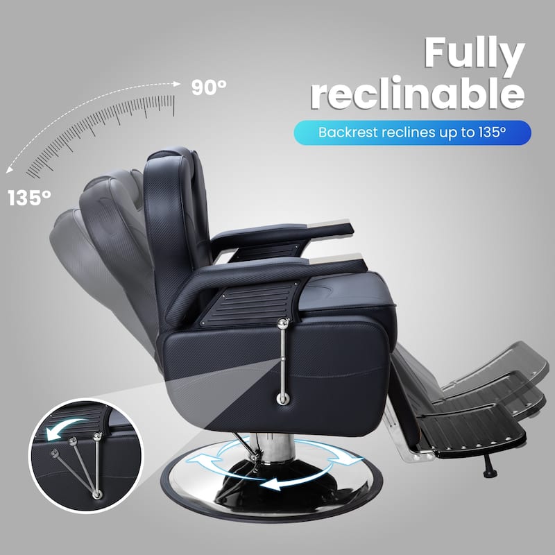 Upgrated Hydraulic Reclining Barber Chair Salon Chairs for Hair Stylist