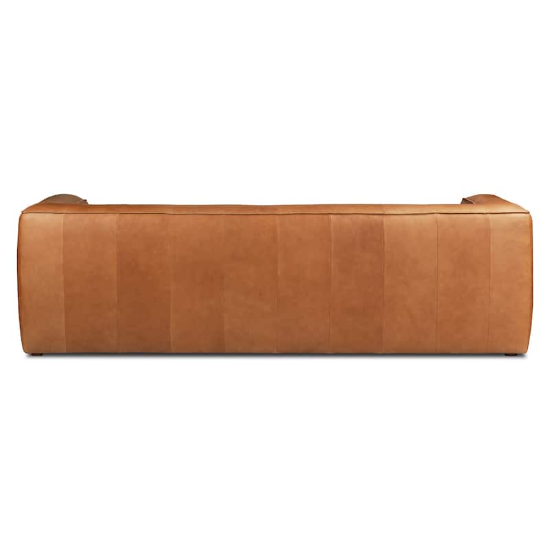 Poly & Bark Piazza 95" Sofa in Saddle Tan - Full Grain Genuine Italian Leather