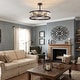 preview thumbnail 79 of 105, Caged Ceiling Fan with Light and Remote, 11.8–28 Inch Low Profile Fandelier, 6-Speed Quiet DC Motor, Black/Satin Nickel
