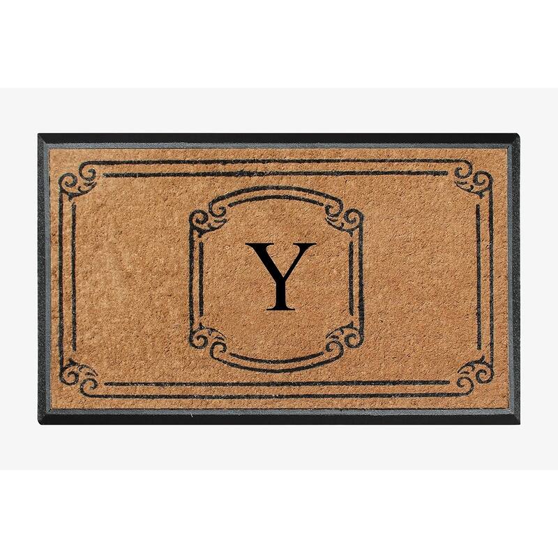 A1HC Natural Coir Monogrammed Door Mat For Front Door, 30"x48"