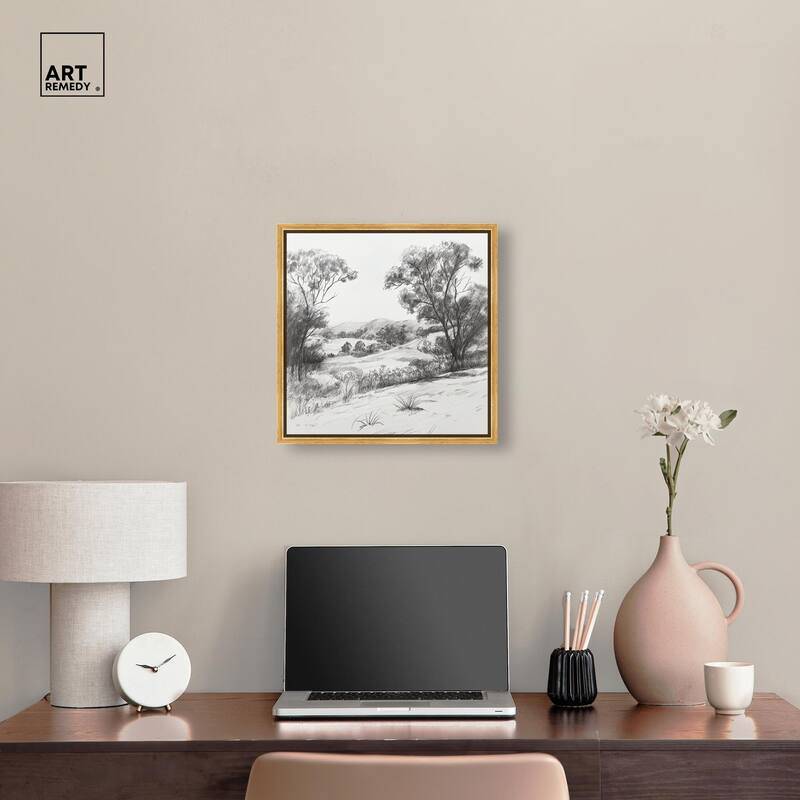 Charcoal Countryside Canvas by Art Remedy