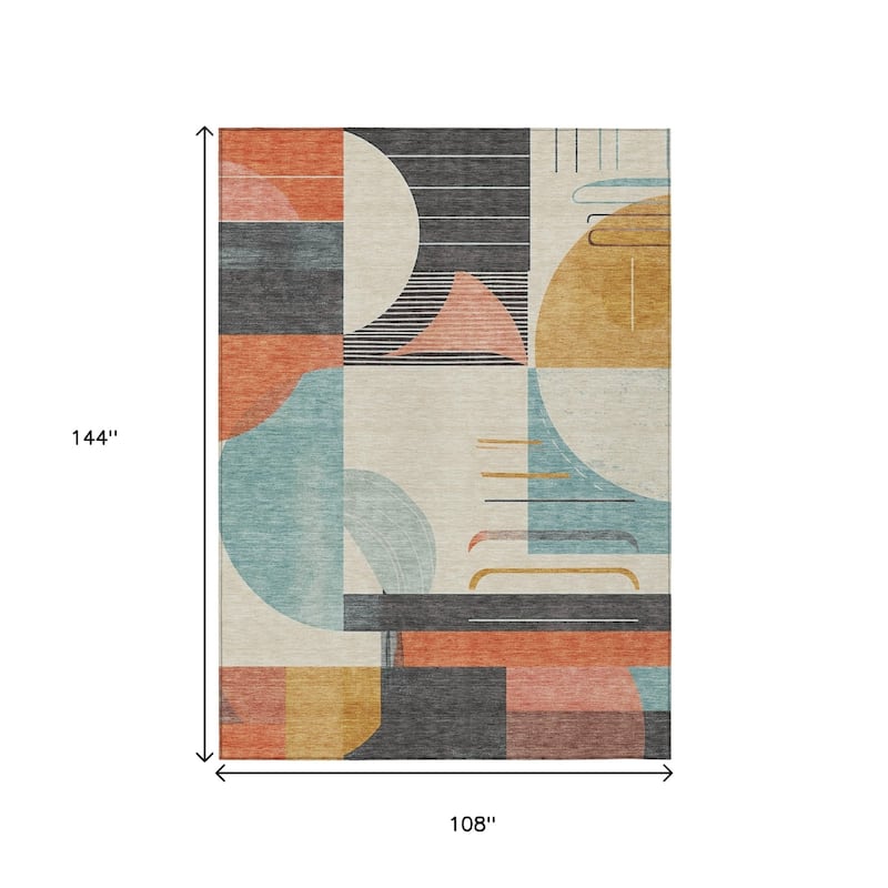 HomeRoots Geometric Modern Rectangle Outdoor Rug