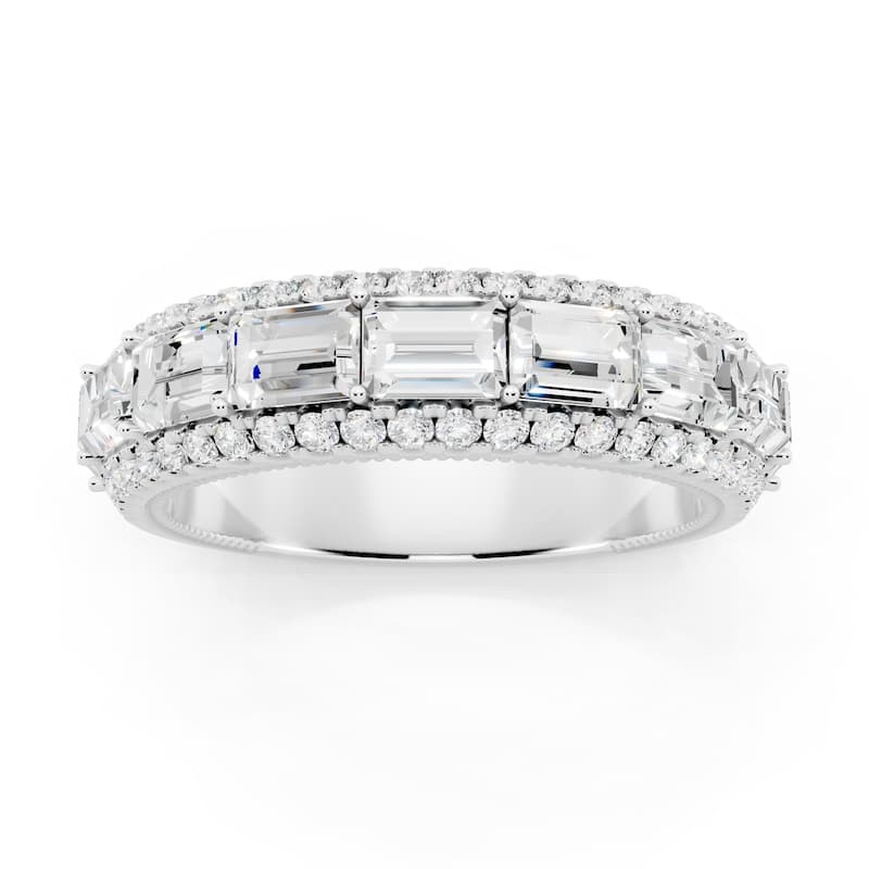 Auriya 14k Gold 2 1/10ctw Lab Grown Diamond East-West Anniversary Ring (E-F VS) - White - 7.5