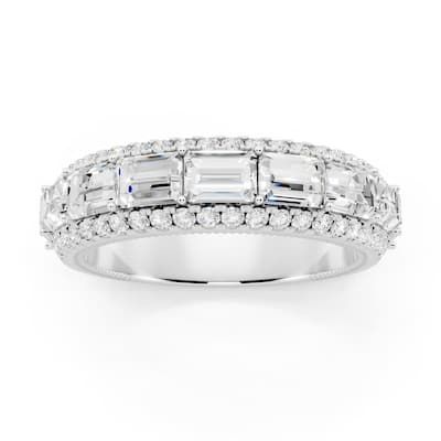 Auriya 14k Gold 2 1/10ctw Lab Grown Diamond East-West Anniversary Ring (E-F VS)
