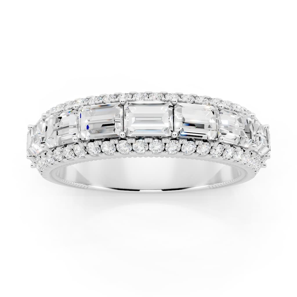 Auriya 14k Gold 2 1/10ctw Lab Grown Diamond East-West Anniversary Ring (E-F VS)