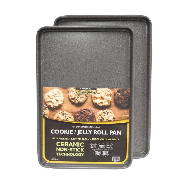 casaWare Ultimate 2pc Cookie Sheet Set Commercial Weight - Silver Granite