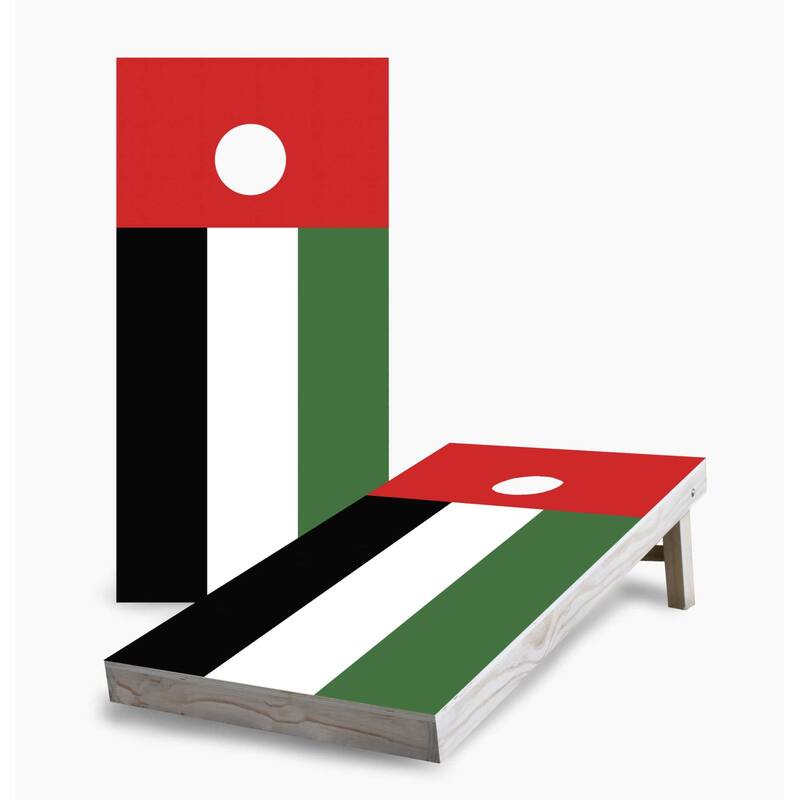United Arab Emirates Flag Cornhole Game (Choose Wraps or Boards) - 2x4 Boards (24" x 48") - Include Edge Lights