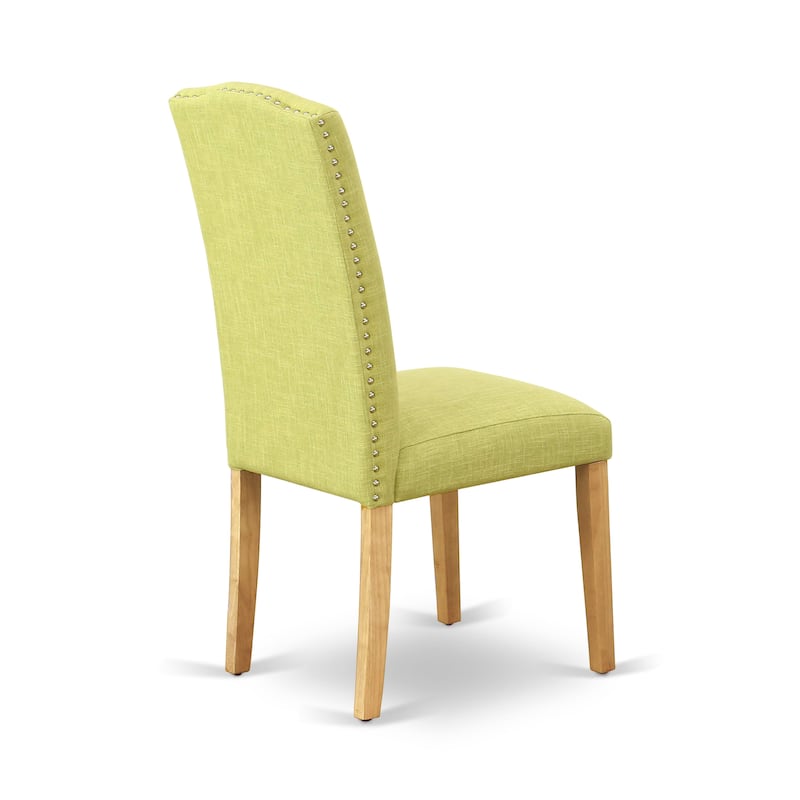 East West Furniture 3 Piece Dining Room Table Set Contains a Round Dining Table and 2 Linen