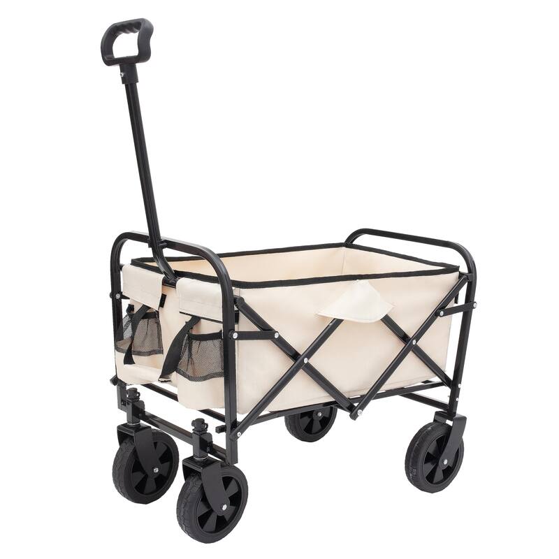 Minimeetall Extention Collapsible Foldable Wagon Cart Beach Wagon Heavy Duty Utility Wagon Grocery Cart Supports 225lbs