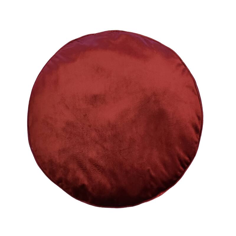 Edie At Home Panne Velvet Round Floor Pillow 24' Round Merlot