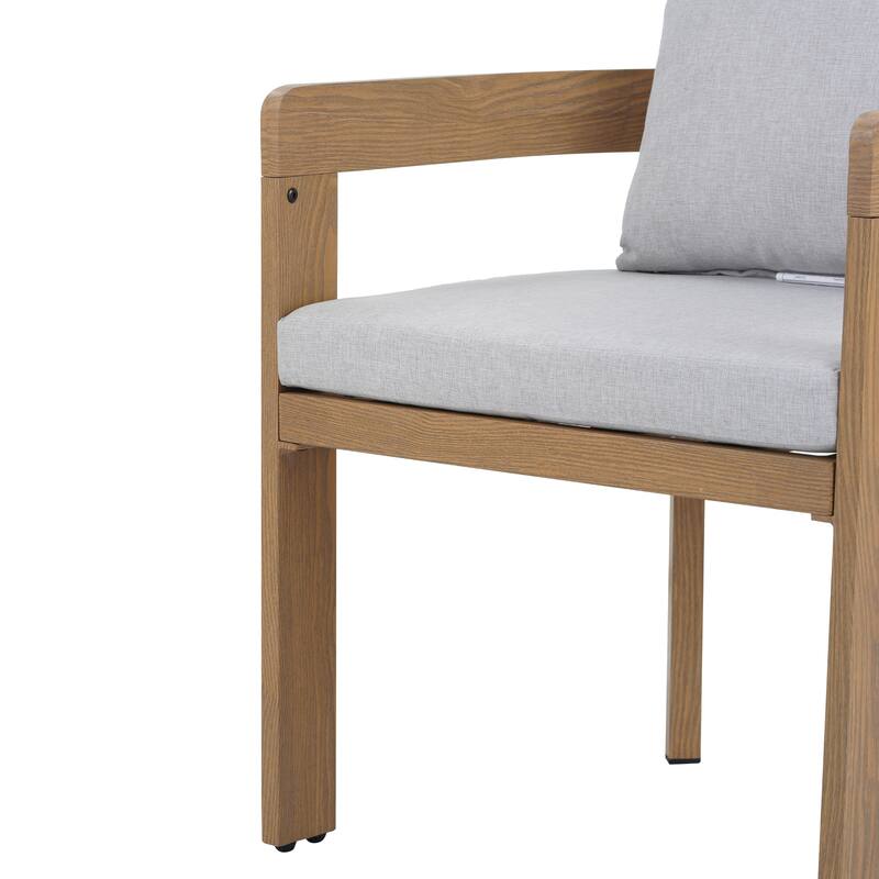 Roomfitters 3-Piece Outdoor Dining Set, Modern Patio Furniture, Acacia Wood Table & 2 Chairs with Cushions