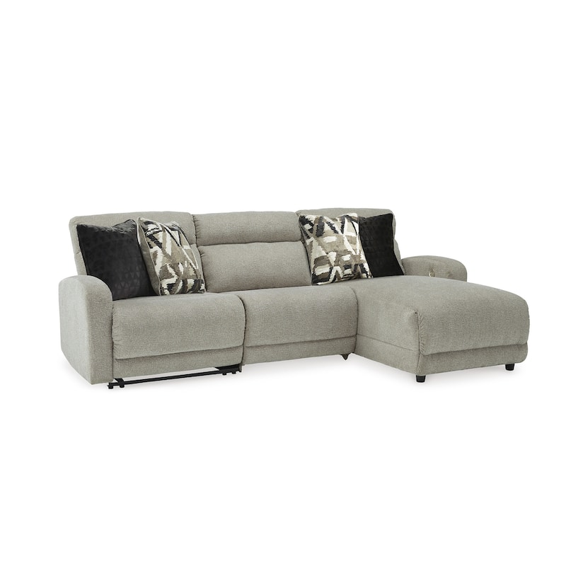 Signature Design by Ashley Colleyville Gray 3-Piece Power Reclining Sectional with Chaise - 104"W x 65"D x 39"H