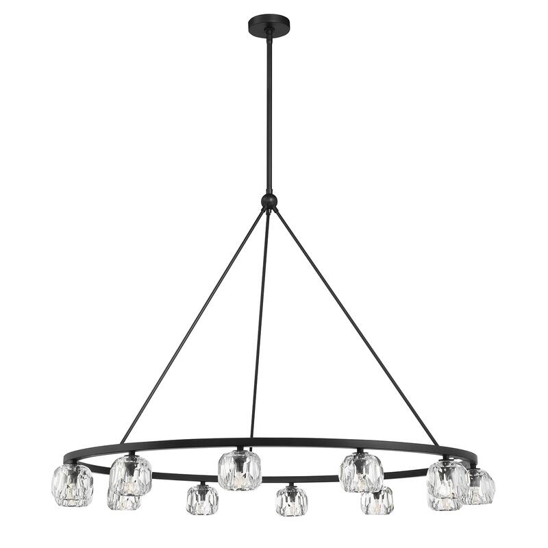 Aragon 12 Light Matte Black Chandelier