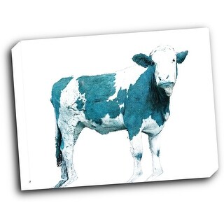 Bright Blue Swiss Cow 20x16 Gallery Wrapped Stretched Canvas - Bed Bath ...