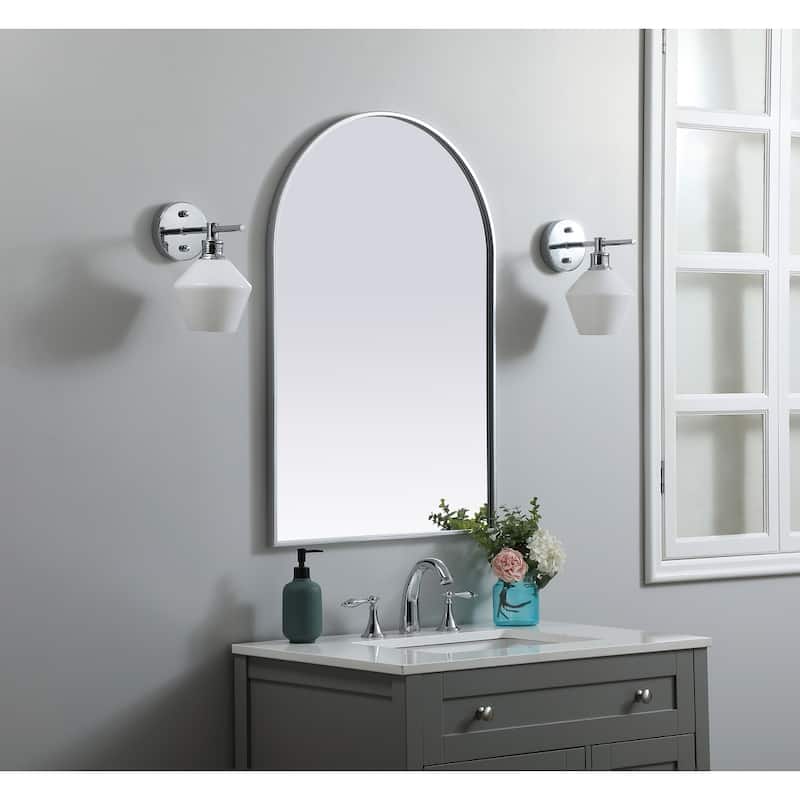 Indigo Home Metal Frame Arch Mirror 24x36 Inch