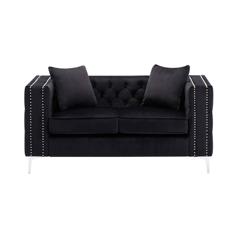 Velvet Loveseat with Button Tufted