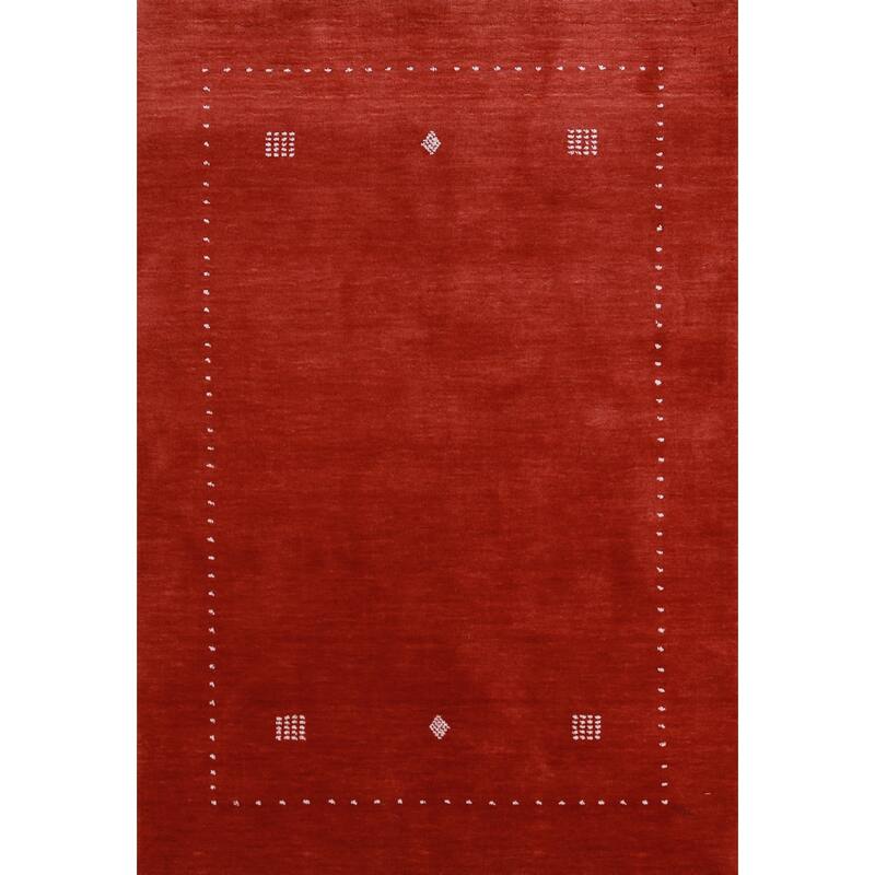 Hand Knotted Oriental 100% Wool Carpet Tribal Tribal Oranges & Rust Gabbeh Area Rug - 4' 10'' X 3' 4''