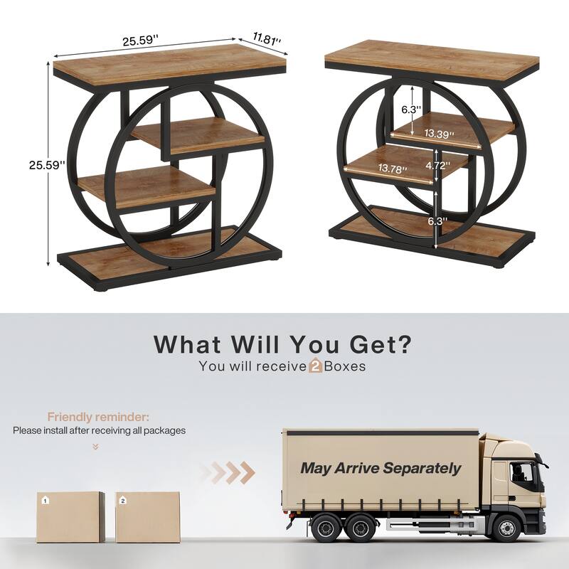 4-tier Narrow Side End Table for Living Room Bedroom