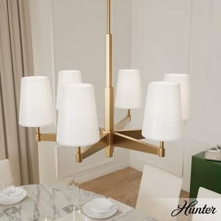 Hunter Nolita Chandelier - Entry, Dining Room, Living Room, Bedroom - Modern, Transitional - Glass Shades