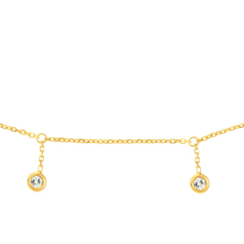 Marquee Jewels 14K Yellow Gold 1/6 CTW Diamond Bezel Drop Necklace