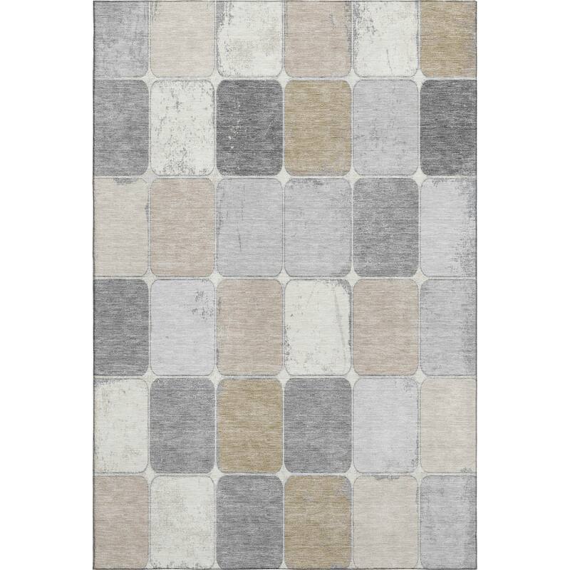Premium Washable Super Soft Modern Blocks Mayfield Rug