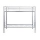 preview thumbnail 4 of 6, Silver Twin over Twin Size Metal Bunk Bed with Ladder