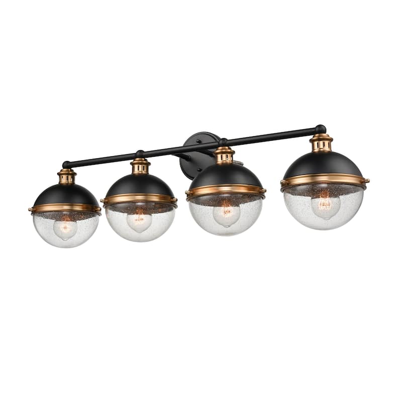 Millennium Lighting Ellmira 4 Light Matte Black/ Aged Brass Vanity Fixture