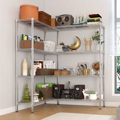 58''W Adjustable Storage Shelves 1200LBS NSF Wire Shelving Unit 4 Tier Metal Shelving for Storage Rack Shelves for Storage H