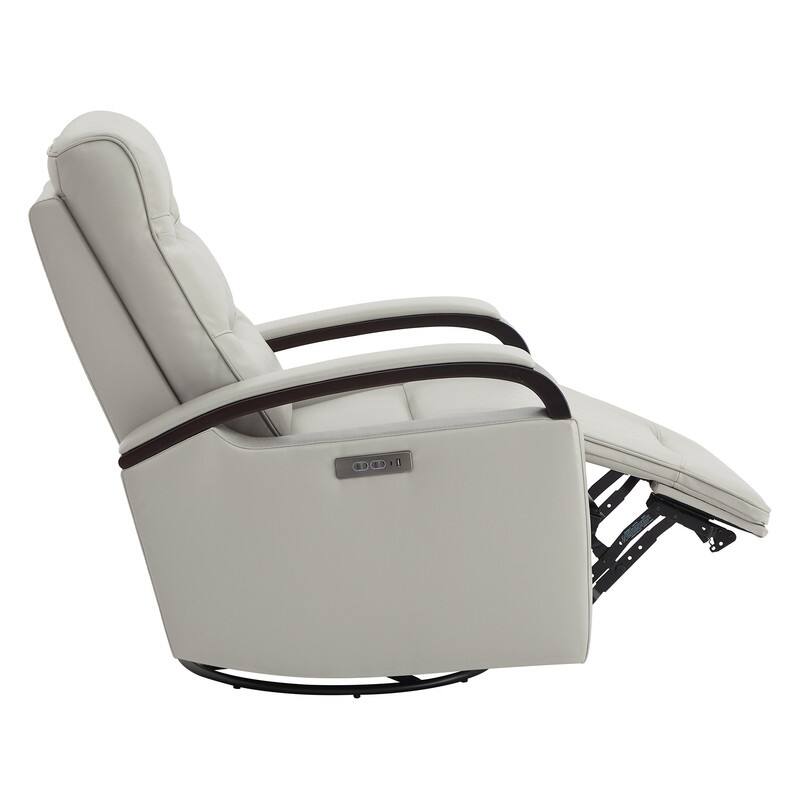 Spruce & Spring Regan Leather Power Recliner Swivel Glider Rocker with Power Headrest