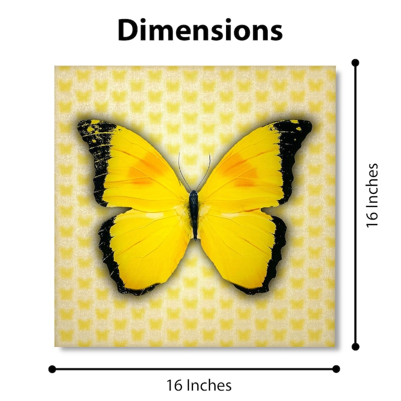 Matashi 5D Multi-Dimensional Wall Art - Custom Made 5D Yellow Butterfly Wall Art Print