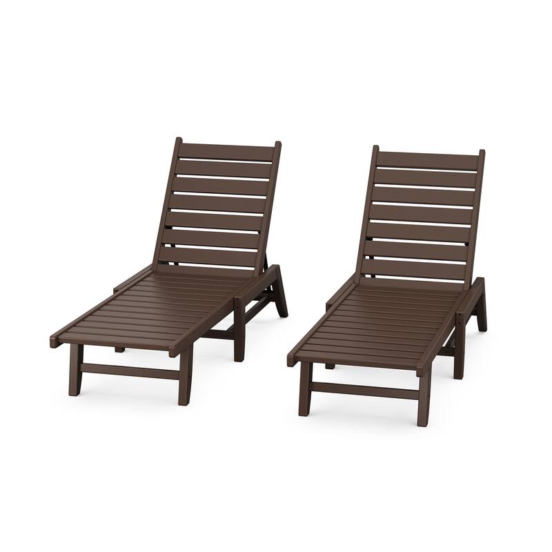 POLYWOOD Canyon 2 Pack Chaise Set - Mahogany