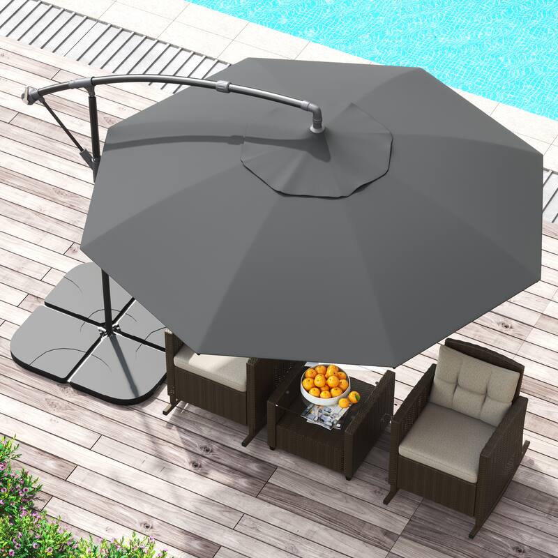 Corvus Vera 10-foot Offset Cantilever Hanging Canopy Patio Umbrella