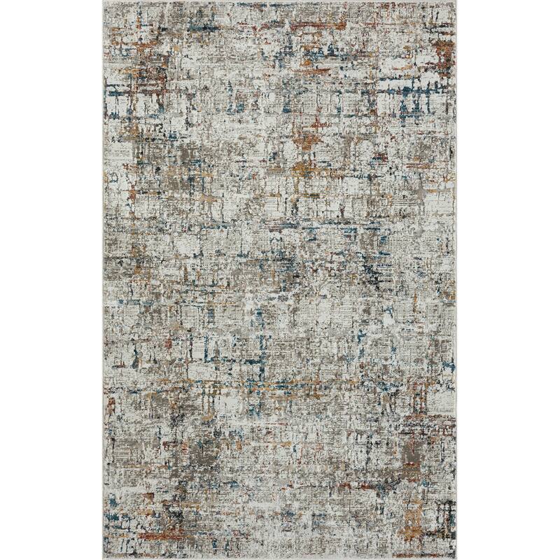 Sevita Gray Multi Contemporary High-Low Textured Indoor Area Rug - 5' x 7'11"
