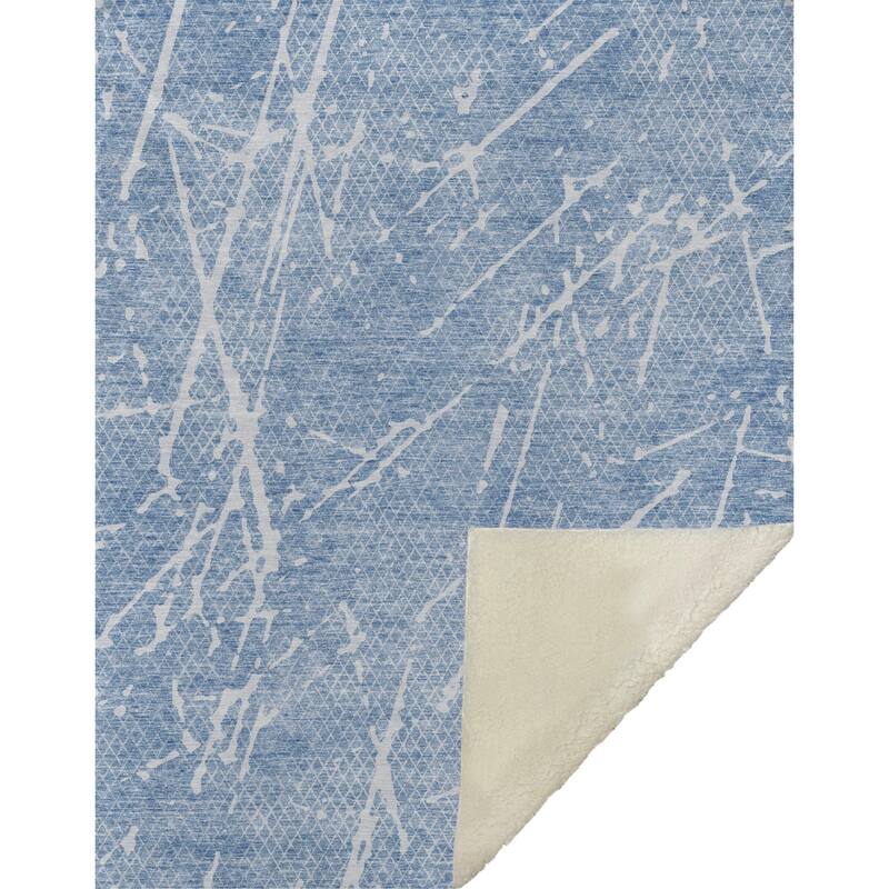 Premium Machine Washable Contemporary Fragment Sherpa Throw Blanket