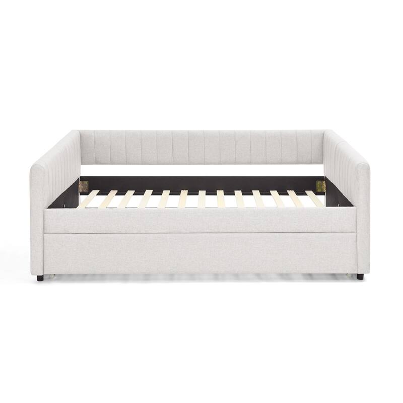 Daybed with Trundle Upholstered Tufted Sofa Bed