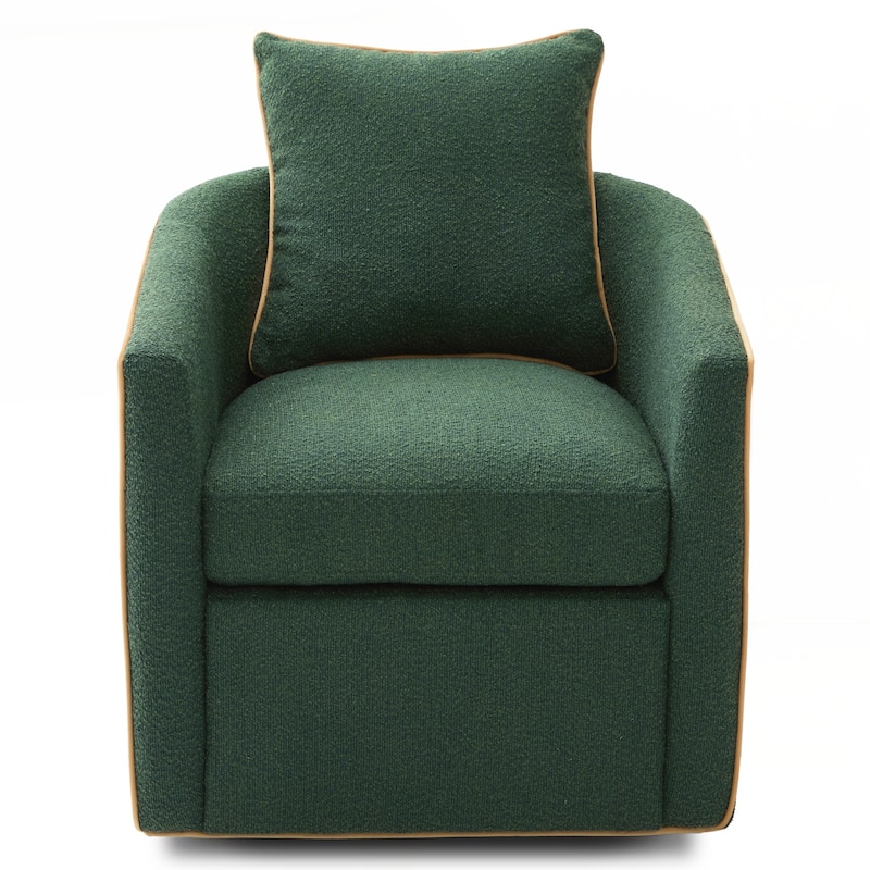 Swivel Accent Chair Upholstered Club Chair Barrel Sofa Chair for Living Room , Reading Corner, and Small Spaces - Green