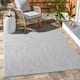 SAFAVIEH Courtyard Carolann Indoor/ Outdoor Waterproof Patio Backyard Rug - 10' x 14' - Grey/Navy