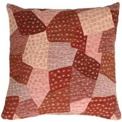 Patches of Stars Cotton 17x17 Throw Pillow with Polyfill Insert