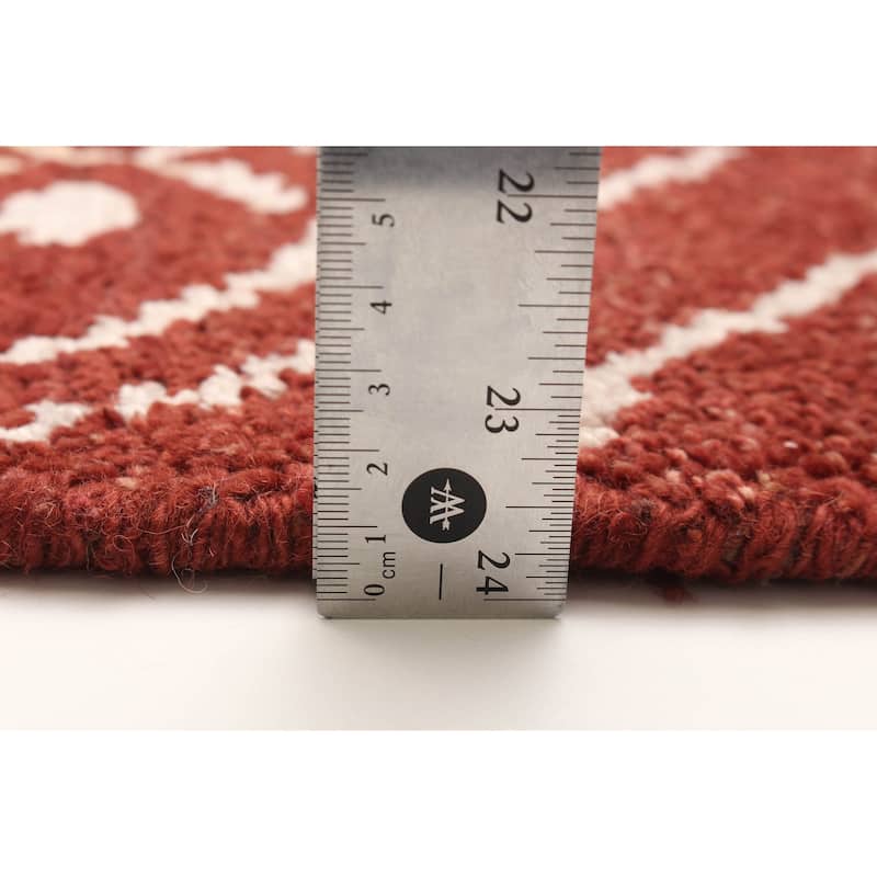 ECARPETGALLERY Hand-knotted Eternity Burgundy Wool Rug - 5'0 x 7'11