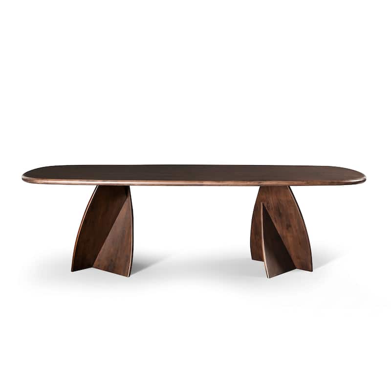 Furniture of America Abigail XI Mid-Century Modern Rich Walnut 83-inch Oval Dining Table